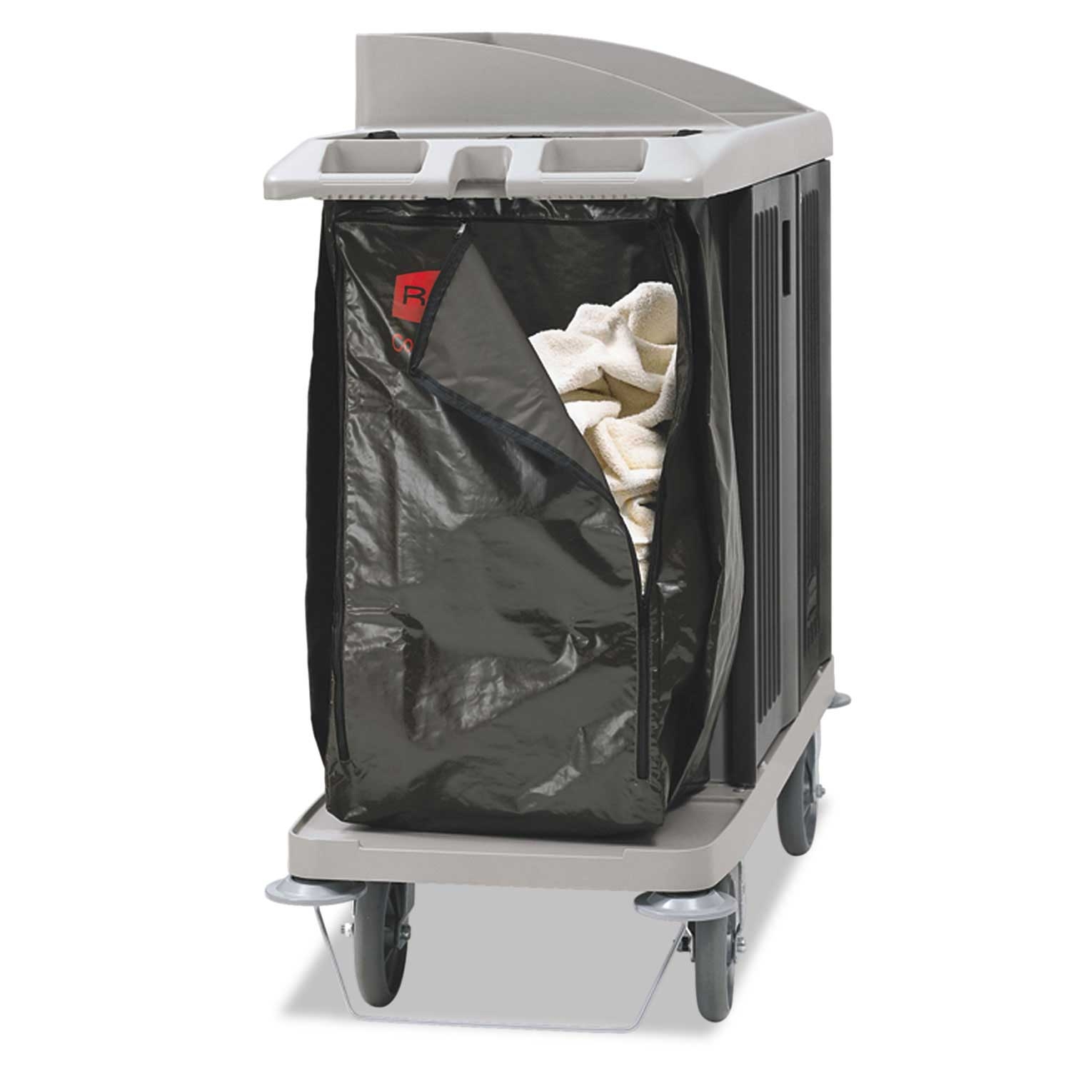 Rubbermaid Commercial Brown Zippered Vinyl Cleaning Cart Bag, 25 Gallon