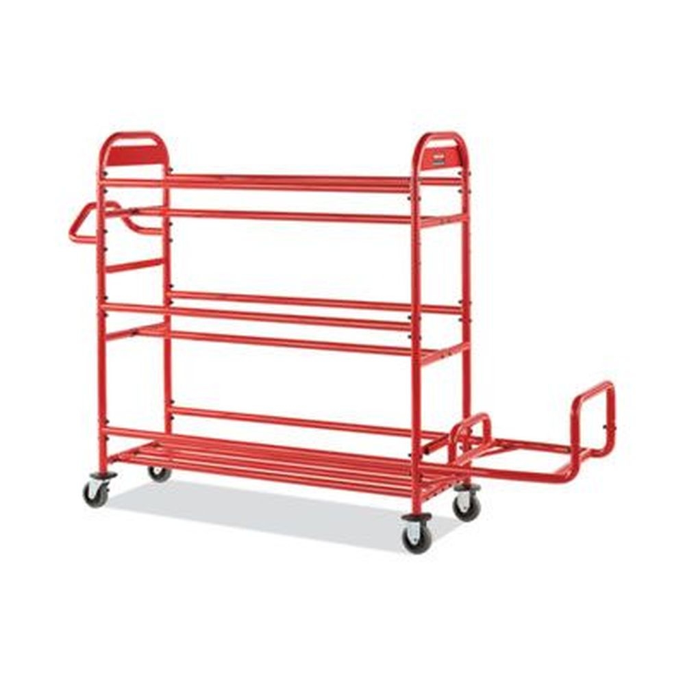 Rubbermaid Commercial Red Tubular Steel Tote Picking Cart Storage Bracket, 18.5 x 21.7 x 13.9 inch