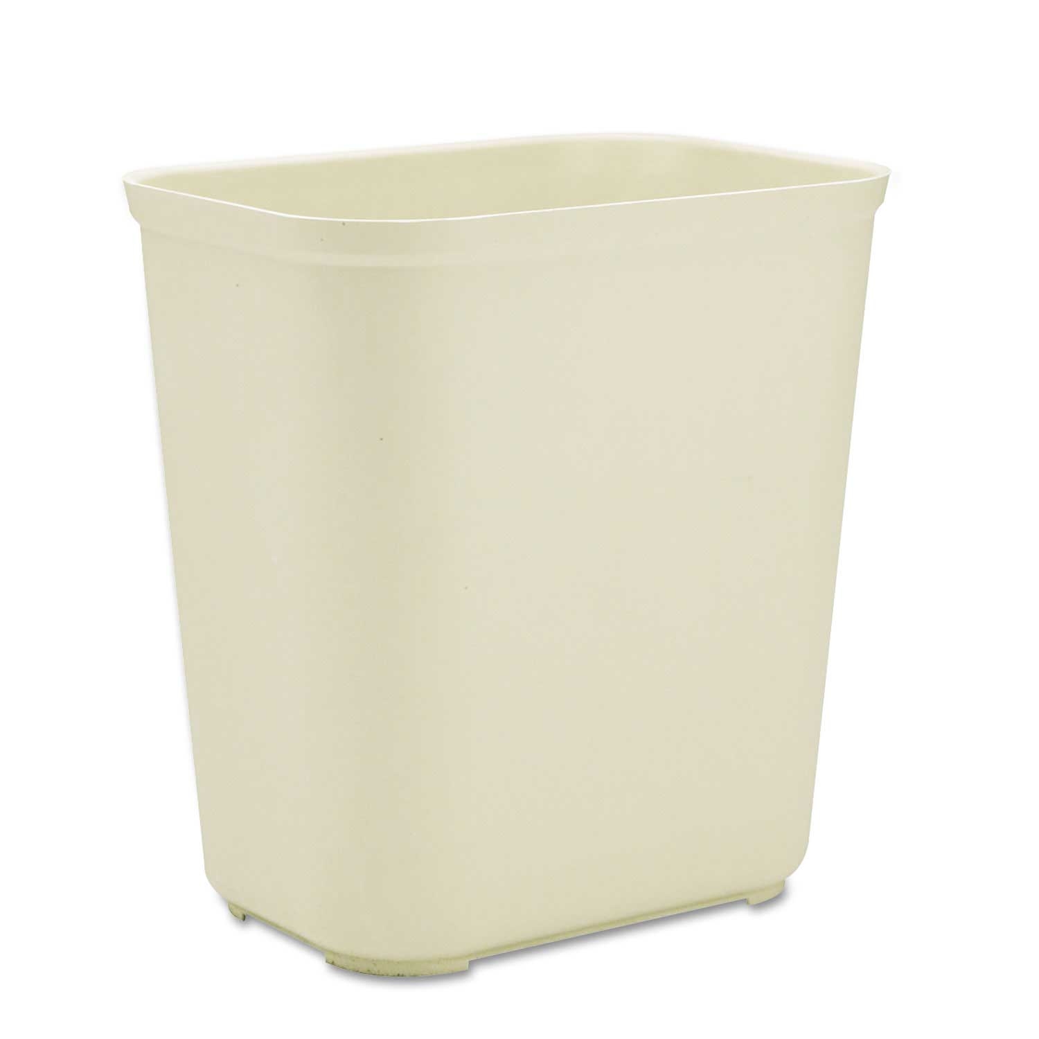 Rubbermaid Commercial Beige Fiberglass Rectangular Fire Resistant Wastebasket, 7 Gallon