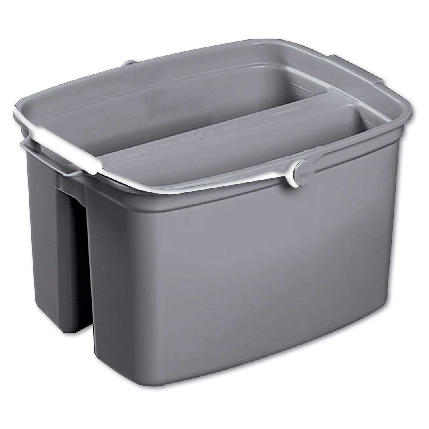 Rubbermaid Commercial Gray Plastic Double Utility Pail, 17 Quart