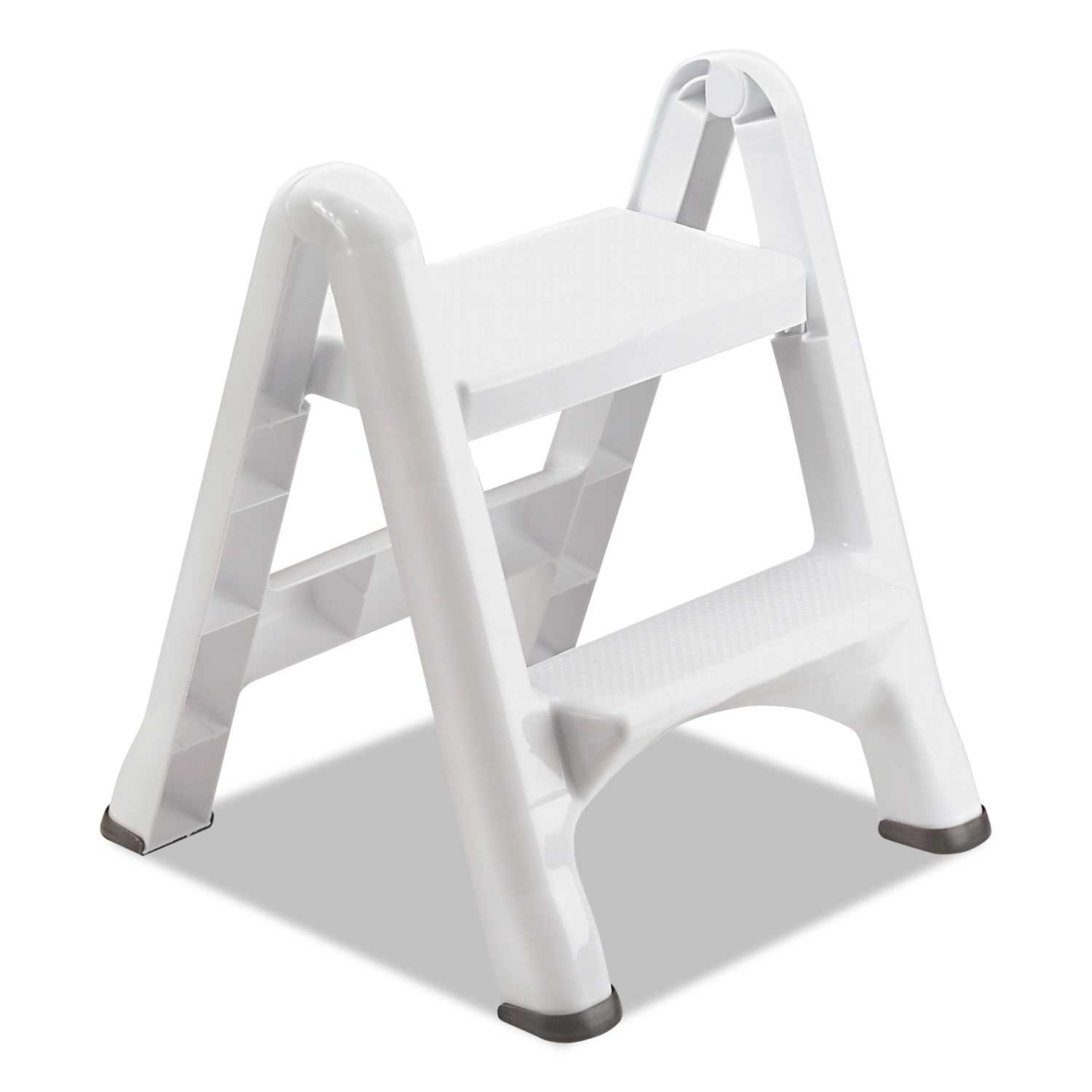 Rubbermaid White EZ Step 2 Step Folding Stool, 19.5 x 20.6 x 22.7 inch -- 3 per case
