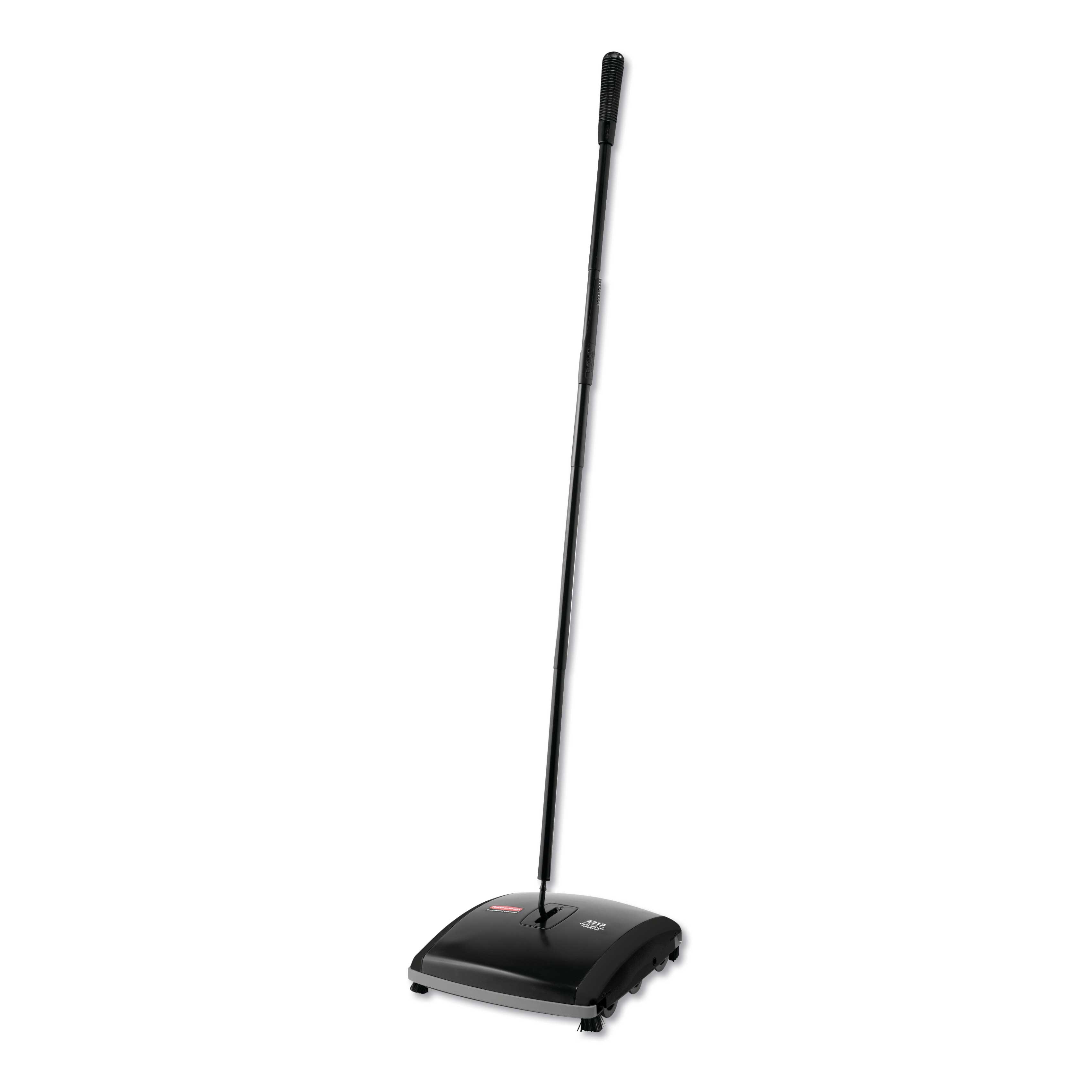 Rubbermaid Commercial Black Yellow Steel Plastic Handle Boar Nylon Bristles Dual Action Sweeper, 44 inch