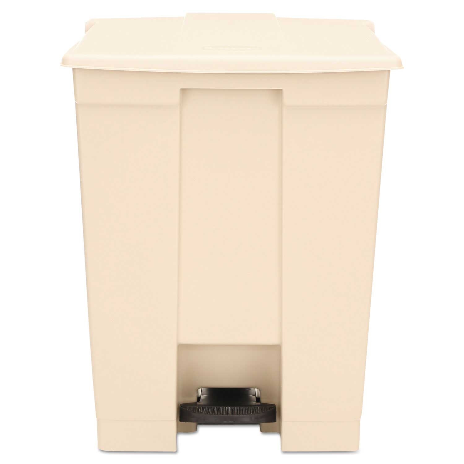 Rubbermaid Commercial Polyethylene Beige Rectangular Step On Receptacle, 18 Gallon