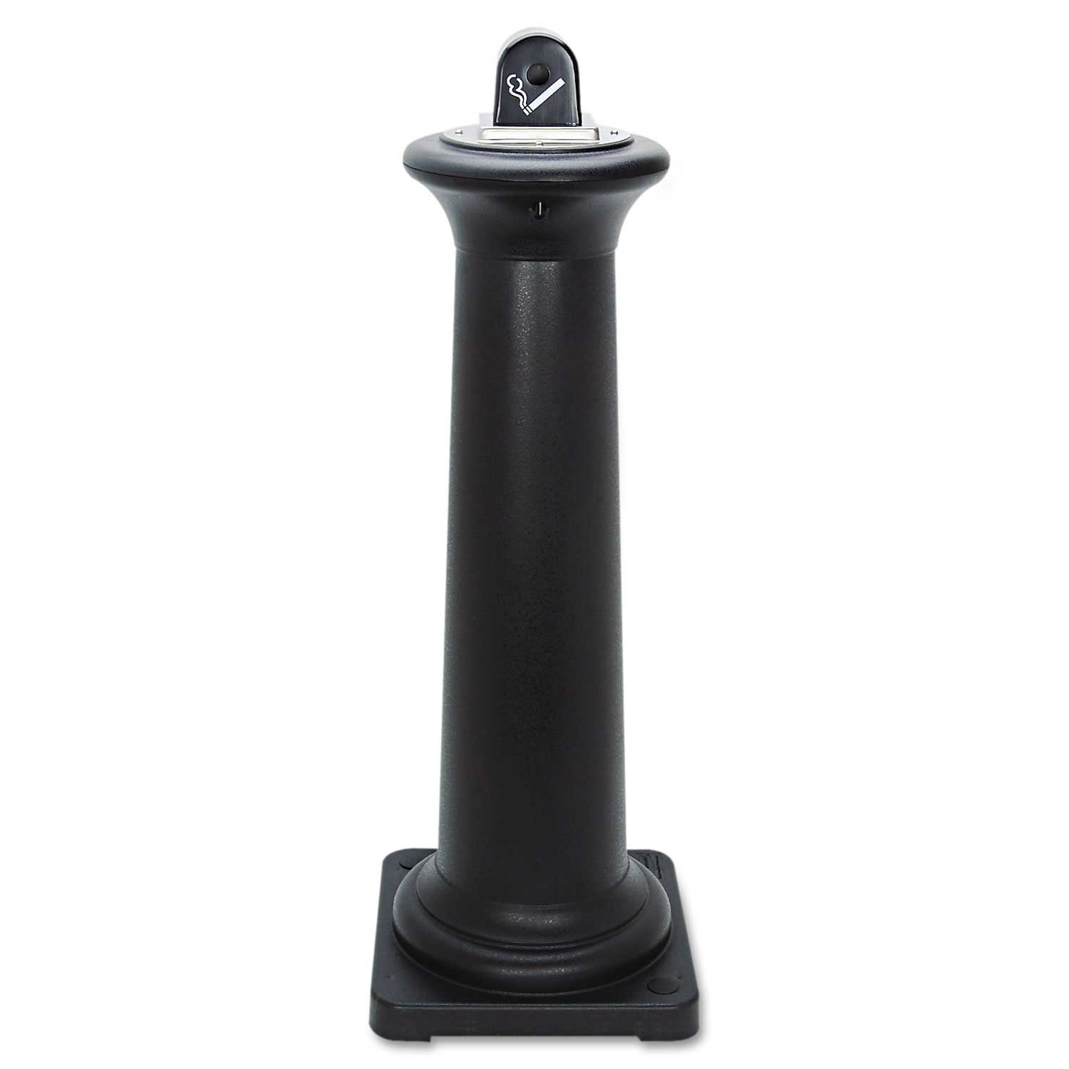 Rubbermaid Commercial Black Steel Cylindrical GroundsKeeper Tuscan Receptacle, 22.0 Gallon