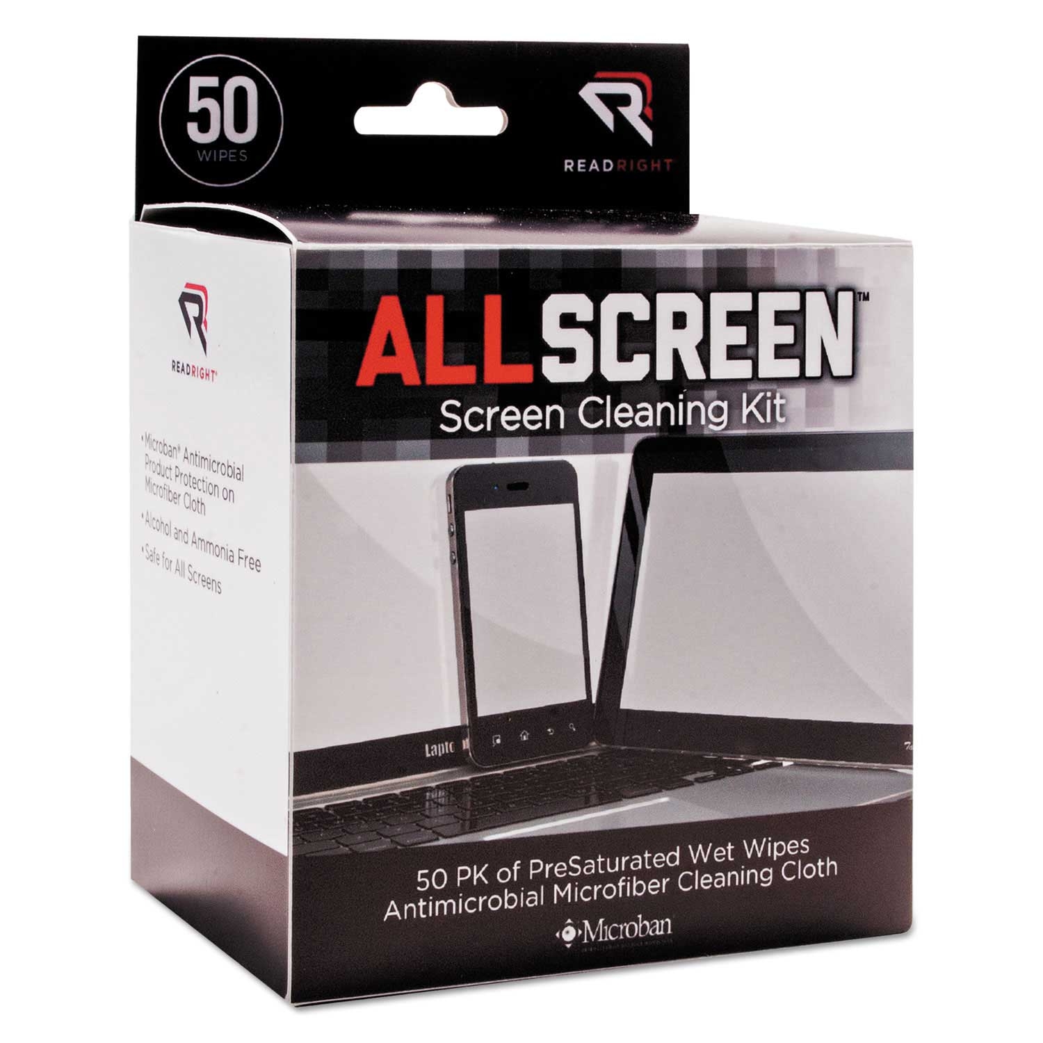 Read Right AllScreen Screen Cleaning Kit - 50 per box -- 1 box