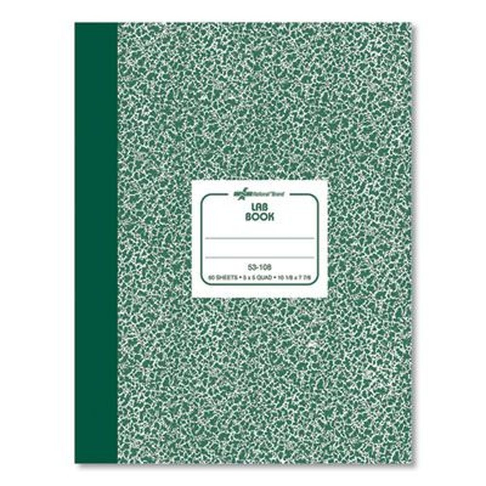 National Quadrille Rule 60 Sheets Composition Lab Notebook, with Green Cover, 10.13 x 7.88 inch Sheet