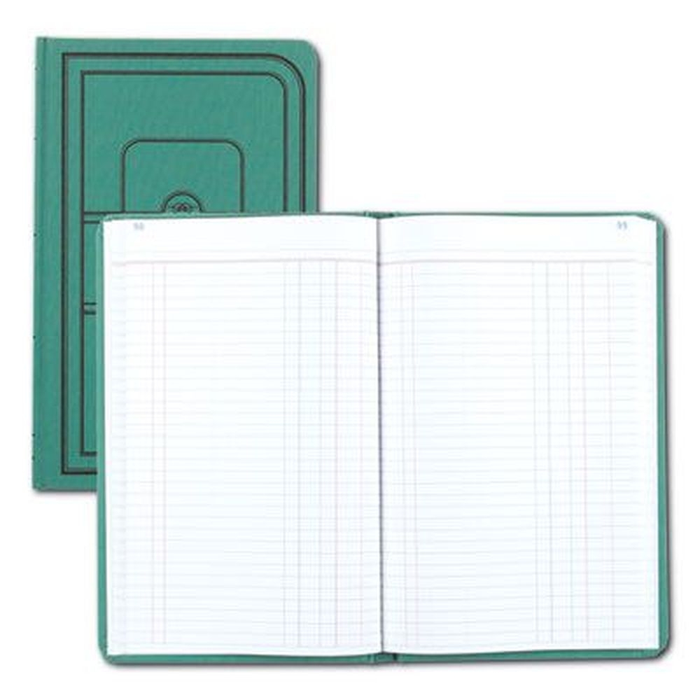 National Tuff Series Green Cover Single Page 8 Column Accounting Journal, 500 Sheets per book