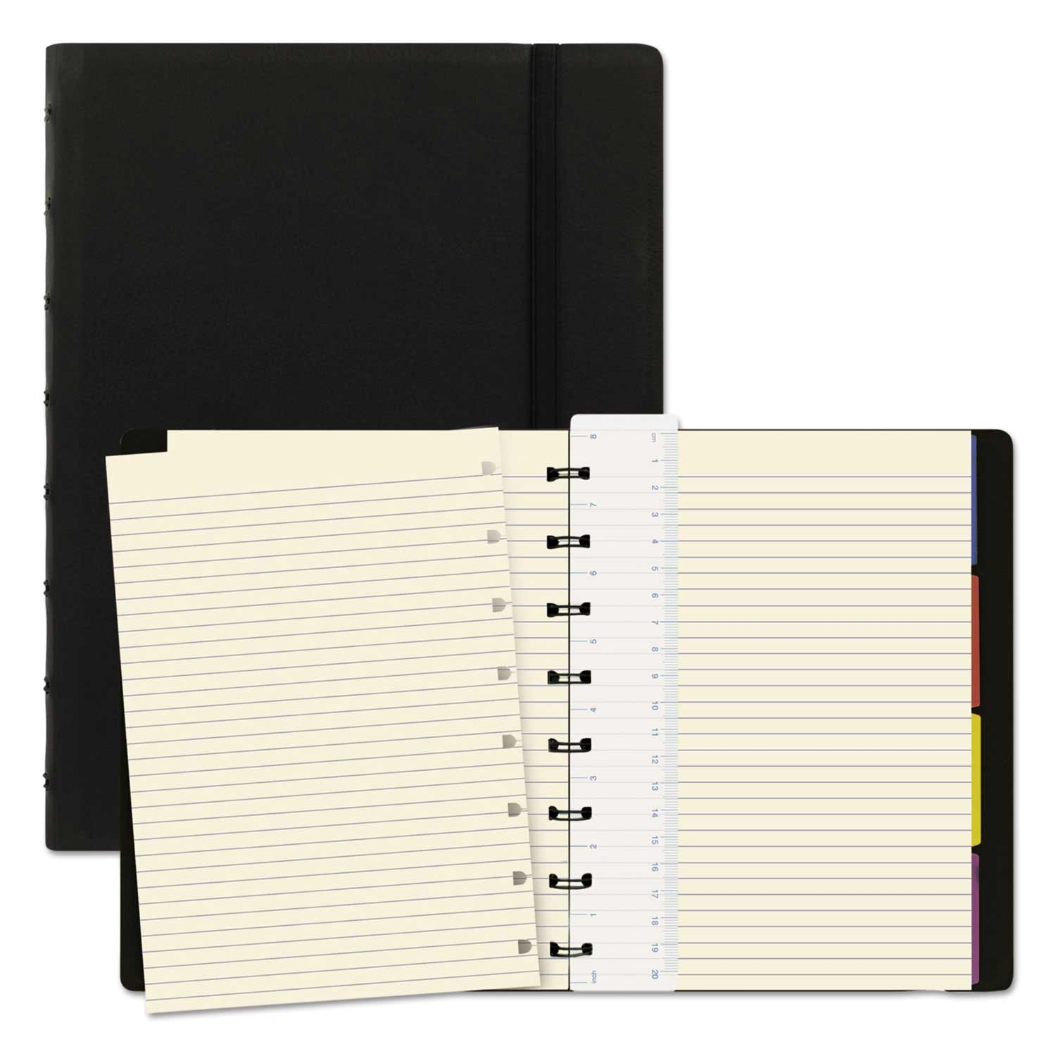 Filofax Black Cover 112 Sheets 1 Subject Medium/College Rule Notebook, 8.25 x 5.81 inch