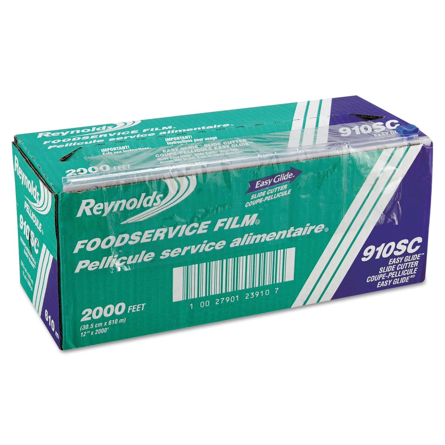Reynolds Wrap Clear PVC Food Wrap Film Roll in Easy Glide Cutter Box, 12 inch x 2000 Feet