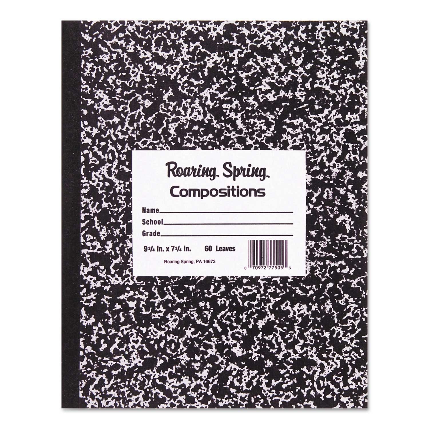 Roaring Spring Wide Legal Rule Marble Cover Composition Book, 10 x 8 inch - 60 sheets per book
