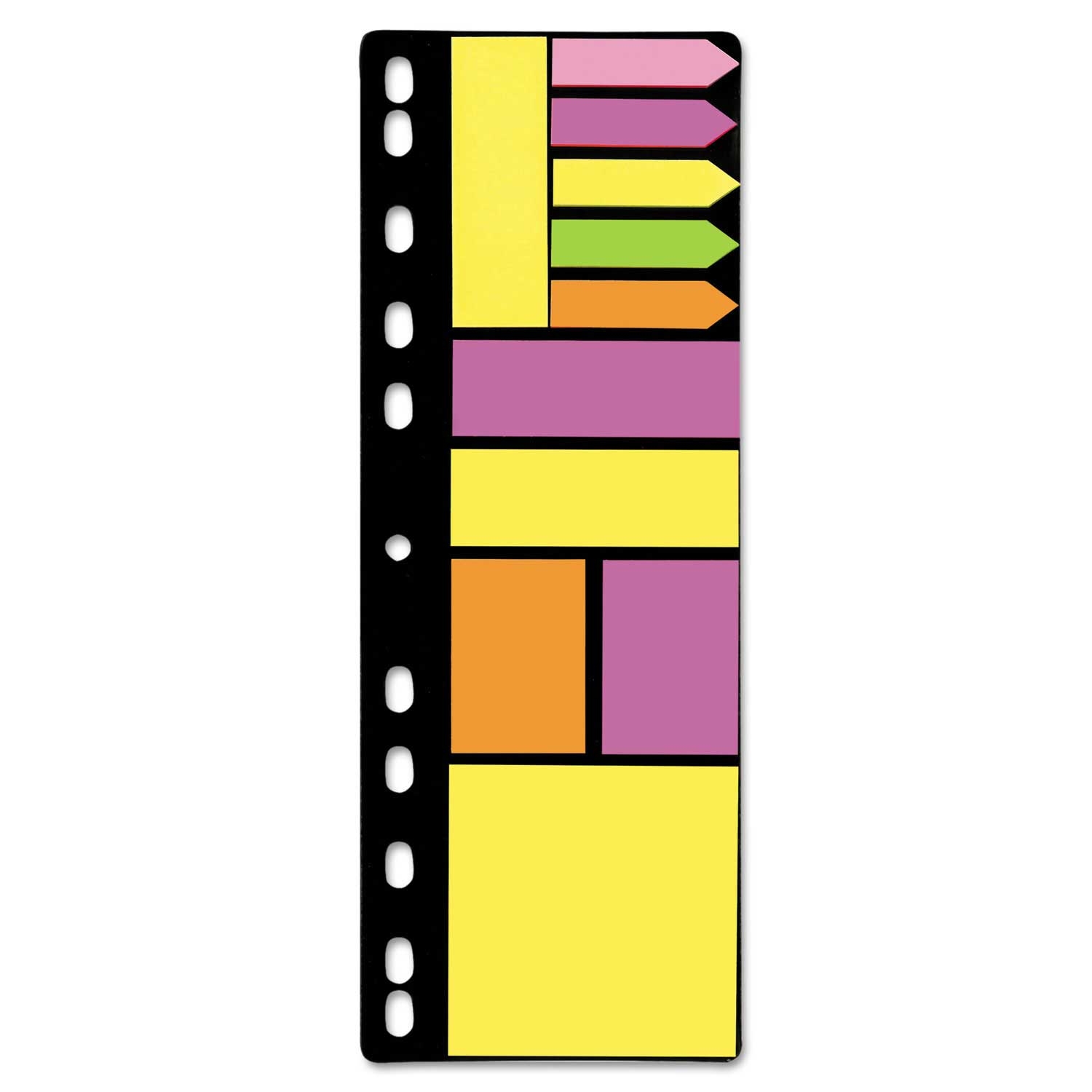 Redi Tag Assorted Sizes and Colors Ring Binder Note Set - 270 sheets per set -- 5 sets per box.
