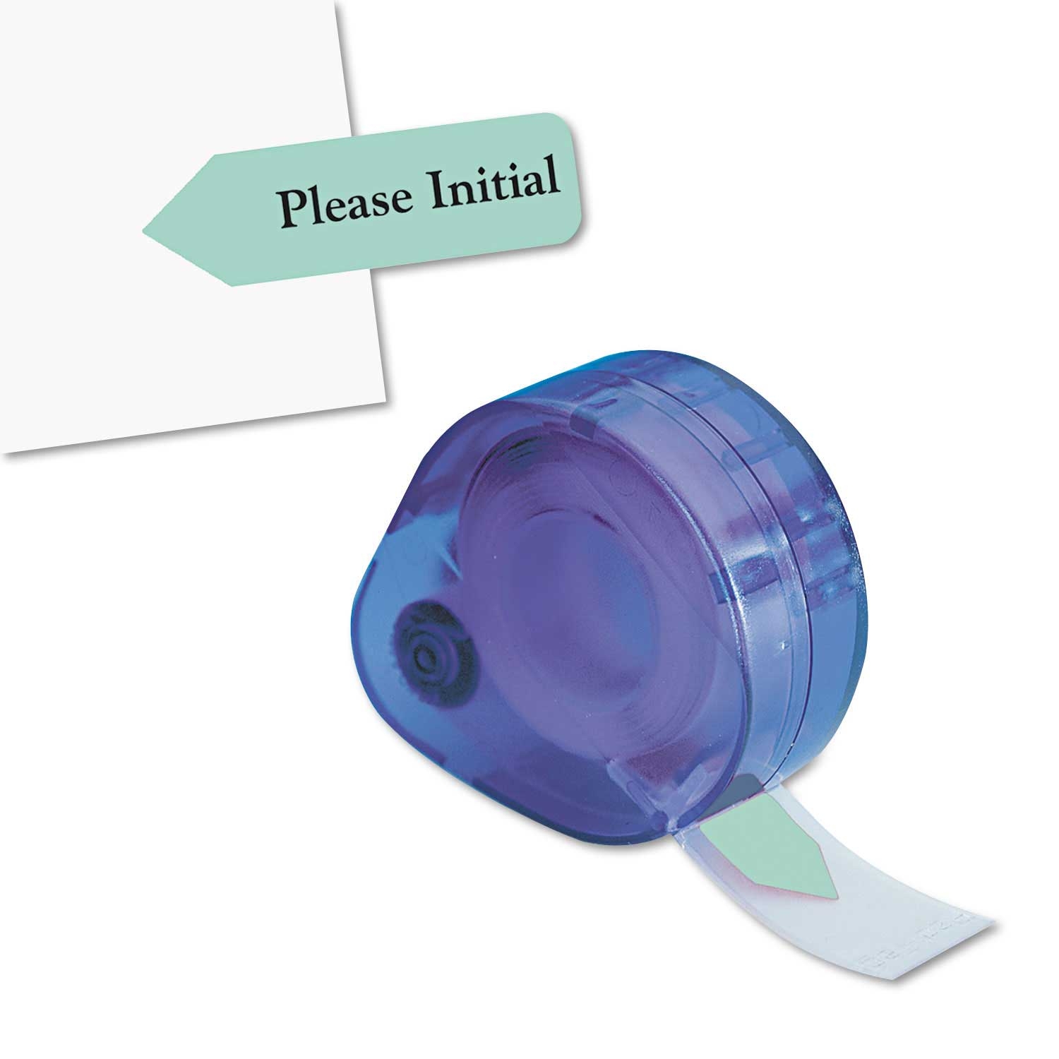 Redi Tag Please Initial Mint Arrow Message Page Flags in Dispenser - 120 count per pack -- 1 pack per case