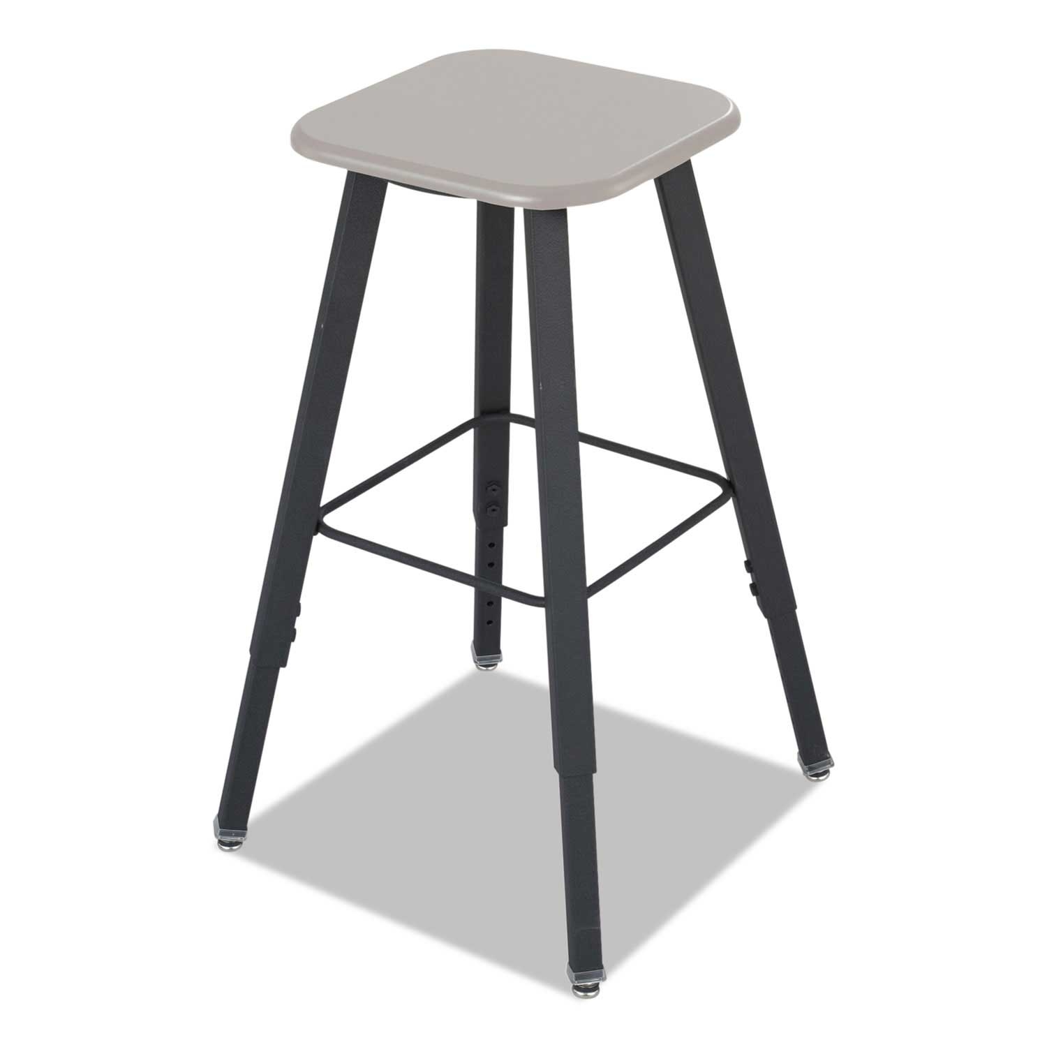 Safco AlphaBetter Adjustable-Height Black Seat and Back Student Stool with Black Base, 19 x 19 x 15 inch
