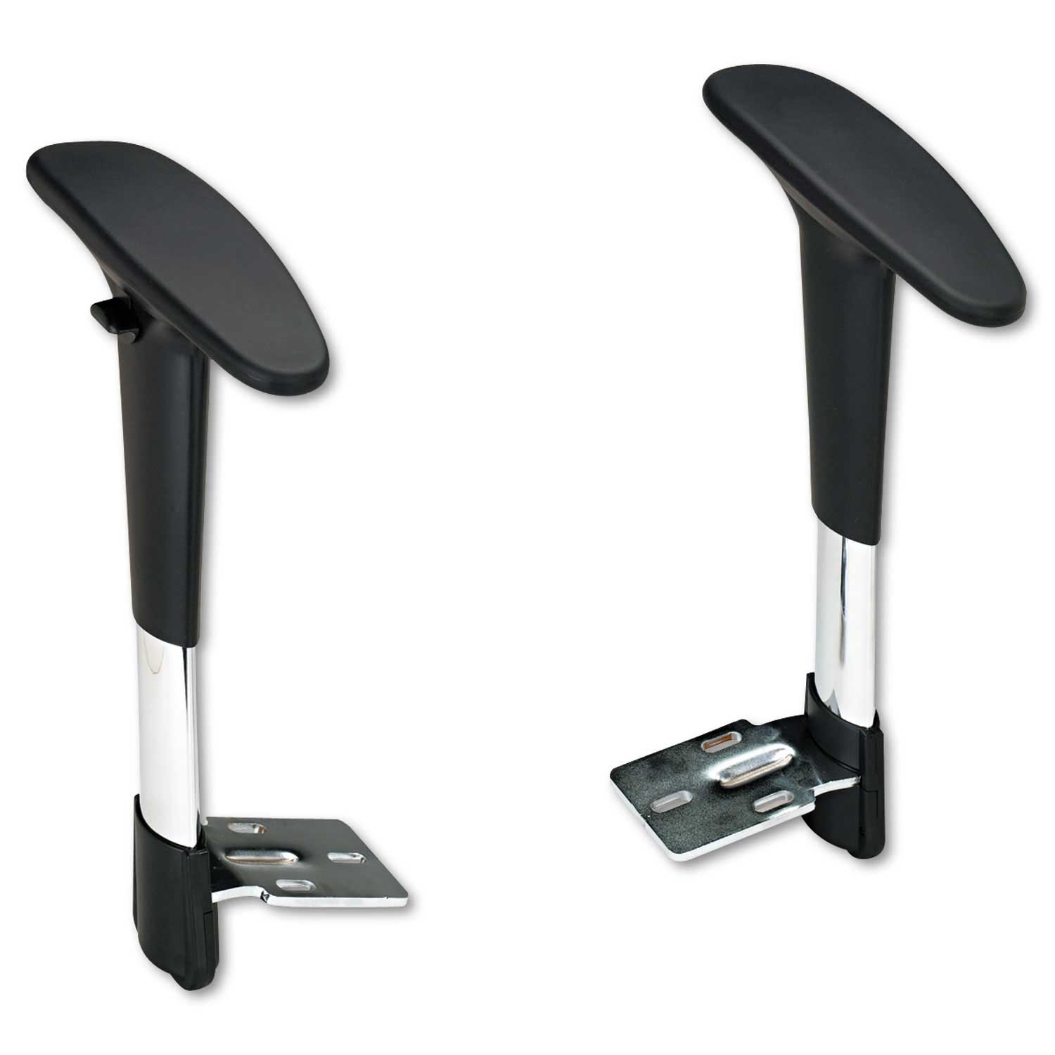 Safco Black/Chrome Adjustable T-Pad Arm Only -- 1 pair