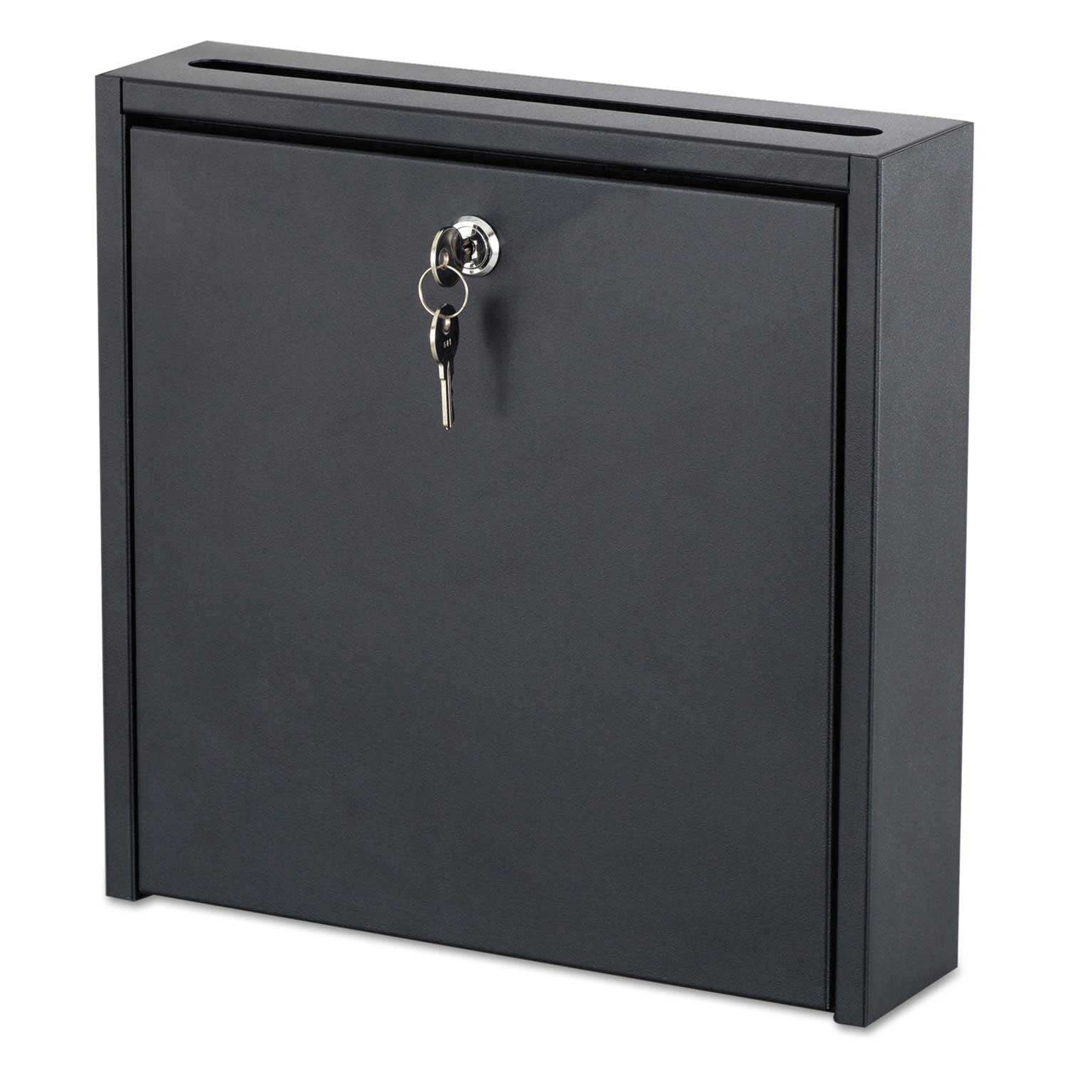 Safco Steel Black Wall-Mountable Interoffice Mailbox, 12 x 3 x 12 inch