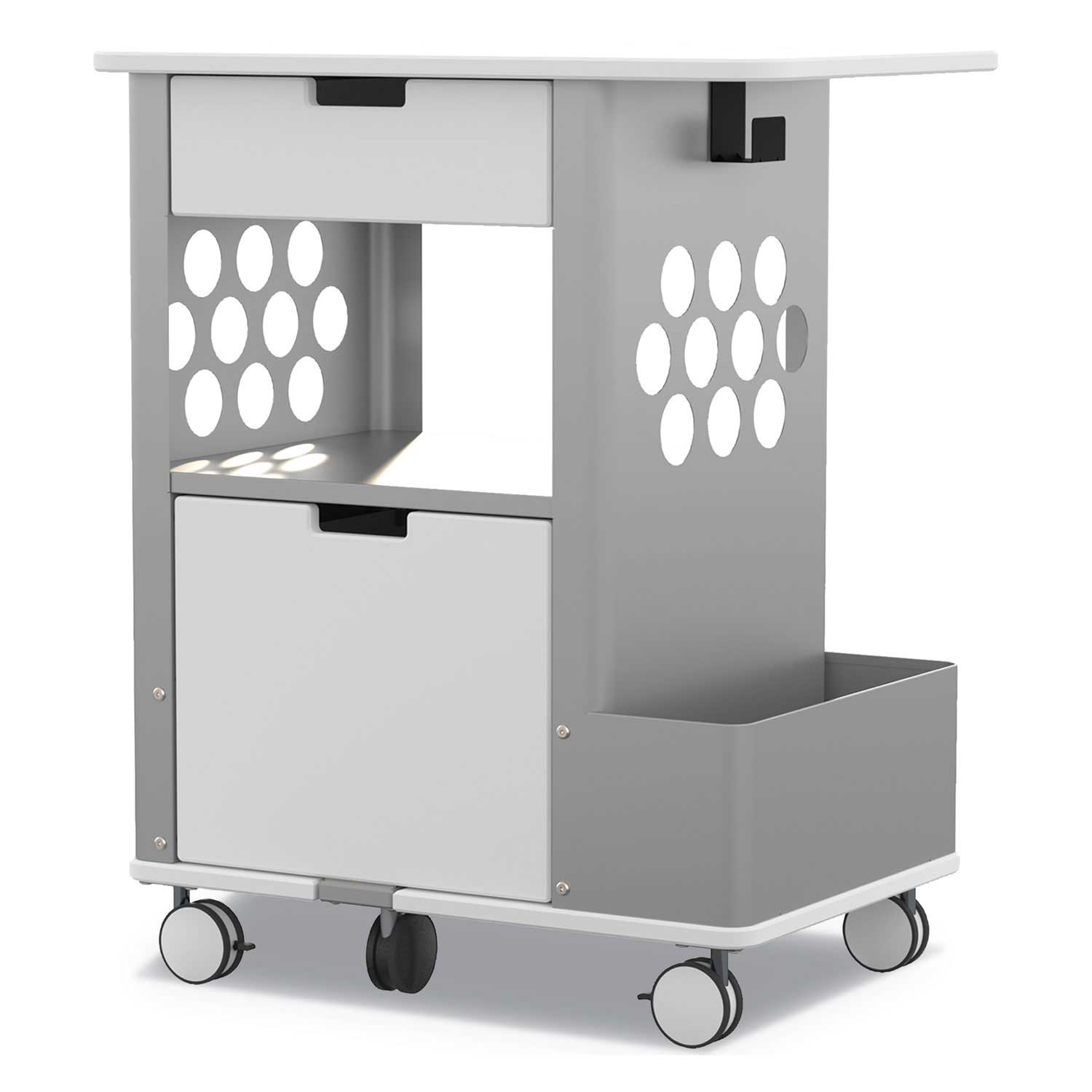 Safco Medium Density Fibreboard Steel White Mobile Storage Cart, 28 x 20 x 33.5 inch