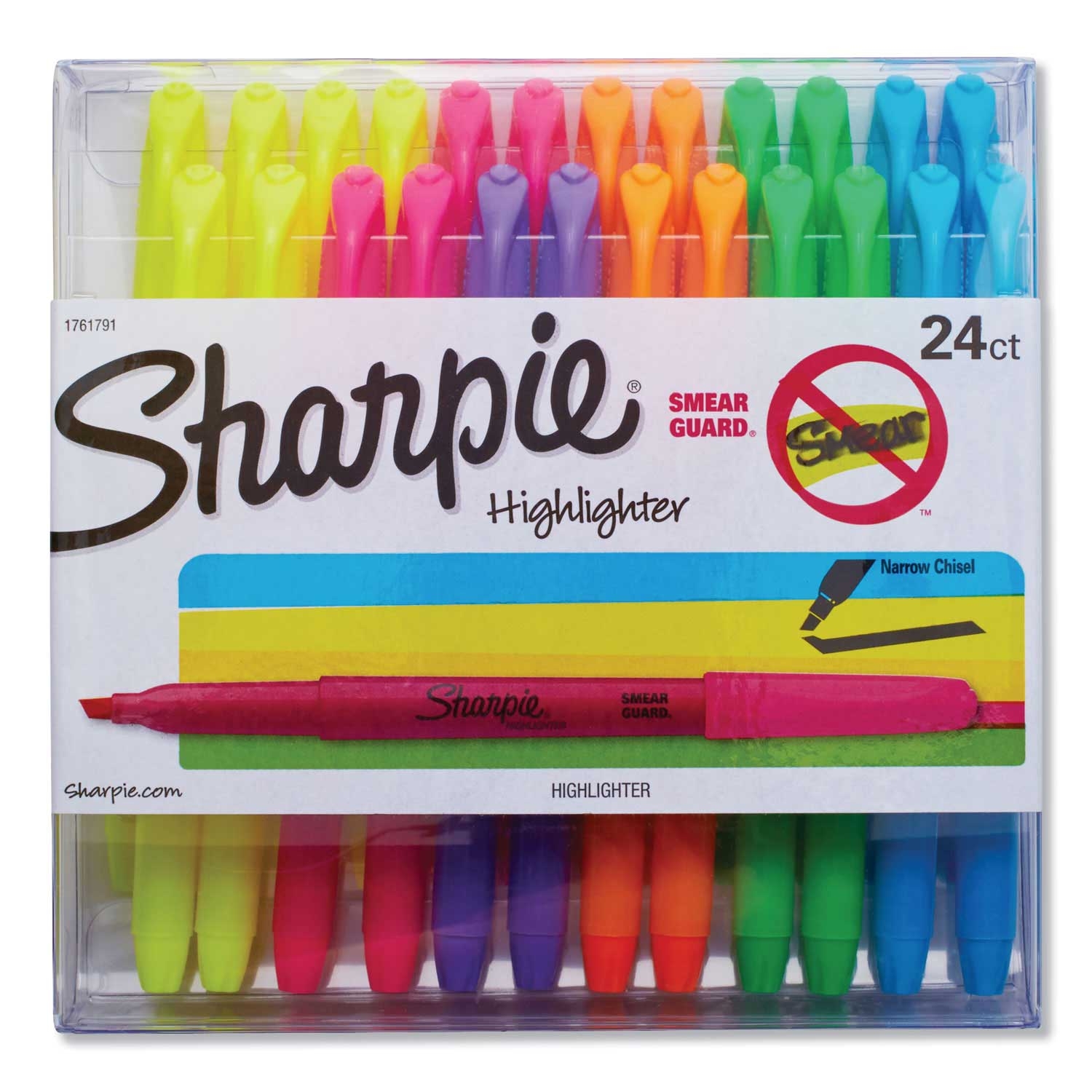 Sharpie Assorted Color Chisel Tip Pocket Style Highlighter - 24 count per pack -- 1 pack per case