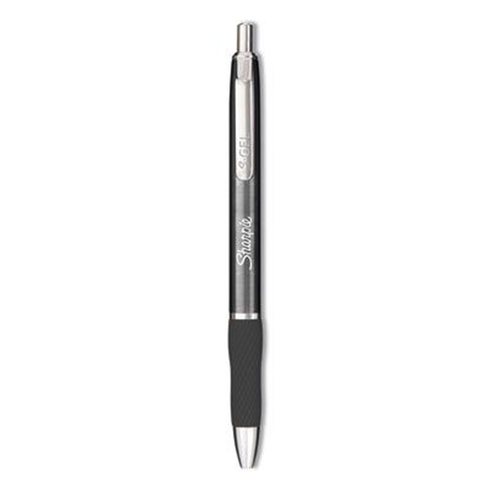 Sharpie S-Gel Medium 0.7 Mm Retractable Premium Metal Gray Barrel Gel Pen -- 12 per case