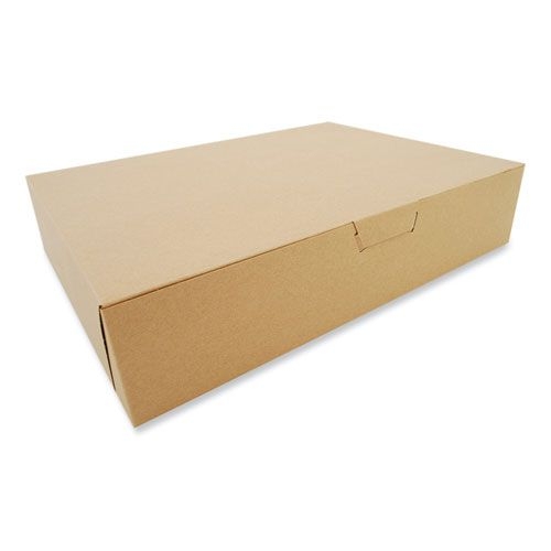 SCT Brown Paper One-Piece Non-Window Bakery Box, 19 x 14 x 4 inch -- 50 per case
