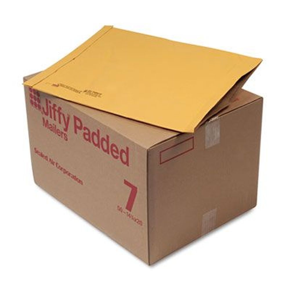 Sealed Air Natural Kraft Number 7 Jiffy Padded Mailer with Fold-Over Closure, 14.25 x 20 inch -- 50 per case