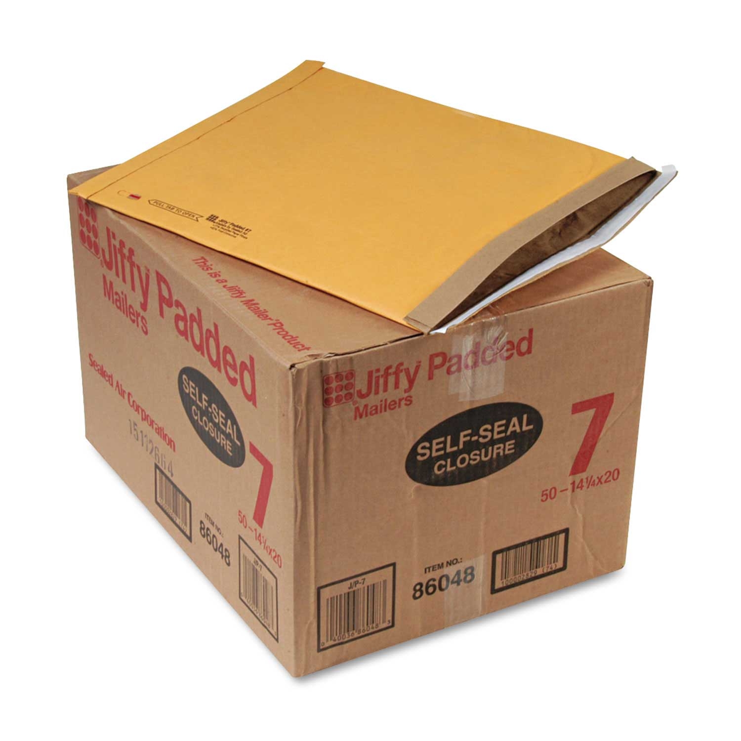 Sealed Air Natural Kraft Number 7 Paper Lining Jiffy Padded Mailer, 14.25 X 20 inch -- 50 per case
