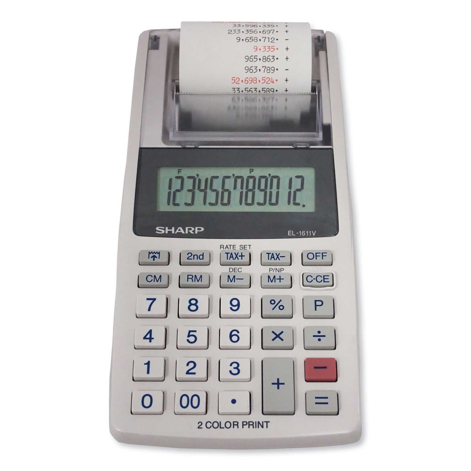 Sharp Black and Red Print Printing White Calculator