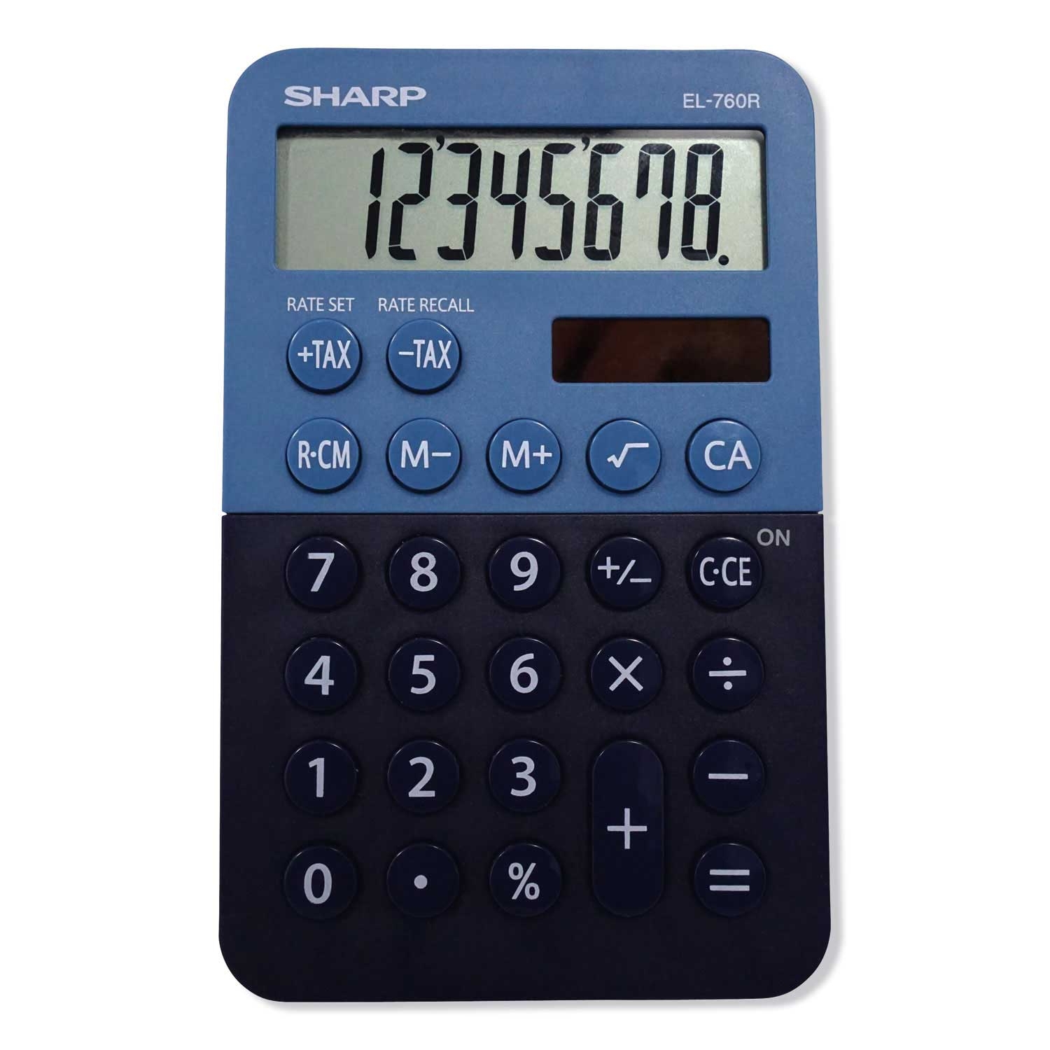 Sharp Blue 8 Digit LCD Handheld Calculator
