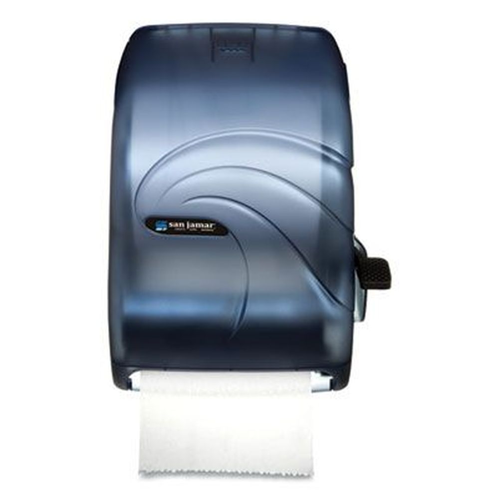 San Jamar Arctic Blue Oceans Lever Roll Towel Dispenser, 12.94 x 9.25 x 16.5 inch