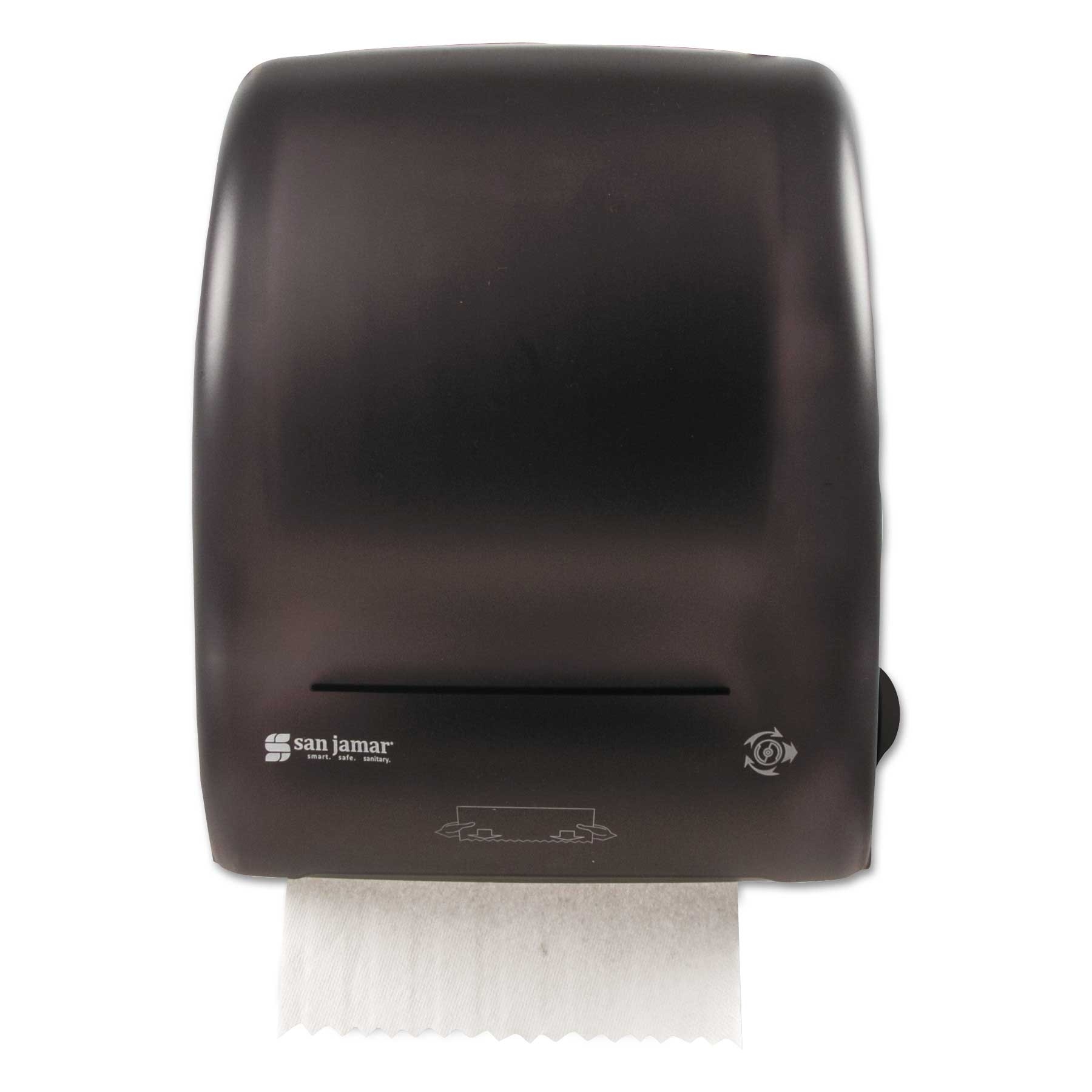 San Jamar Black Simplicity Mechanical Roll Towel Dispenser, 15.25 x 13 x 10.25 inch