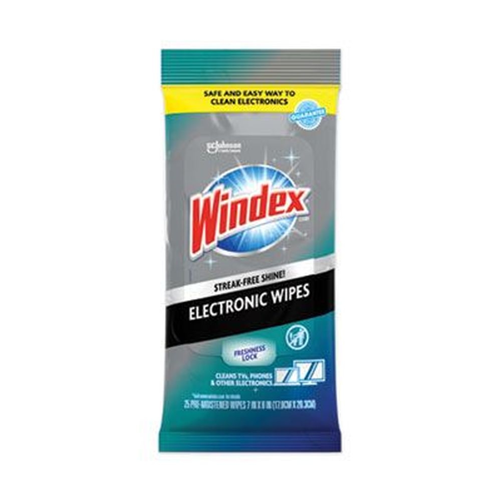 Windex Neutral Scent Electronics Cleaner Wipes - 25 per pack -- 12 packs per case