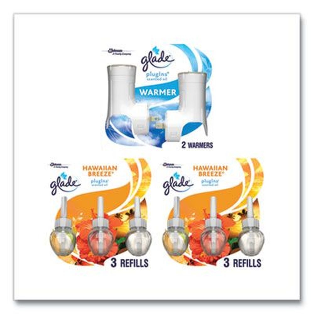 Glade PlugIns Hawaiian Breeze Scented Oil, 0.67 Ounce - 2 Warmers and 6 Refills per pack