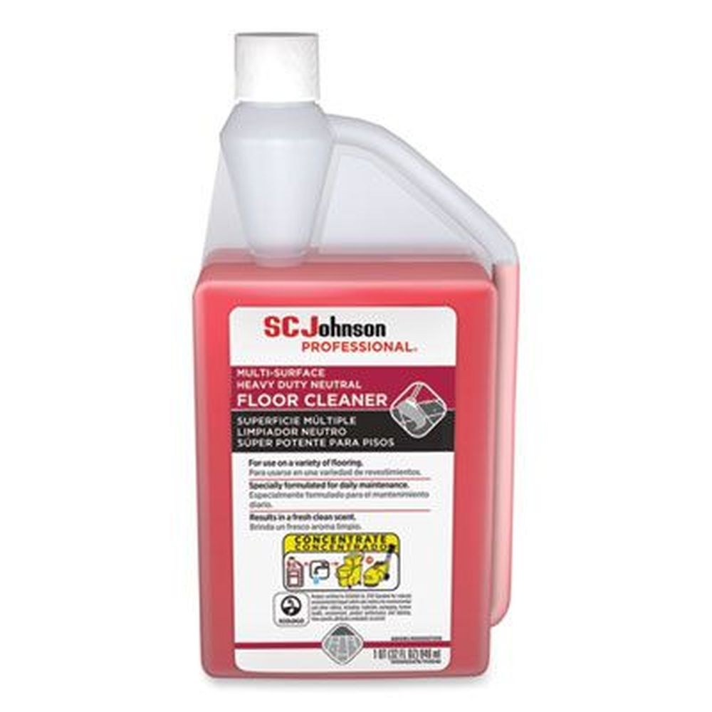 SC Johnson Professional Fresh Scent Heavy Duty Neutral Floor Cleaner, 32 Ounce Squeeze and Pour Bottle -- 6 per case