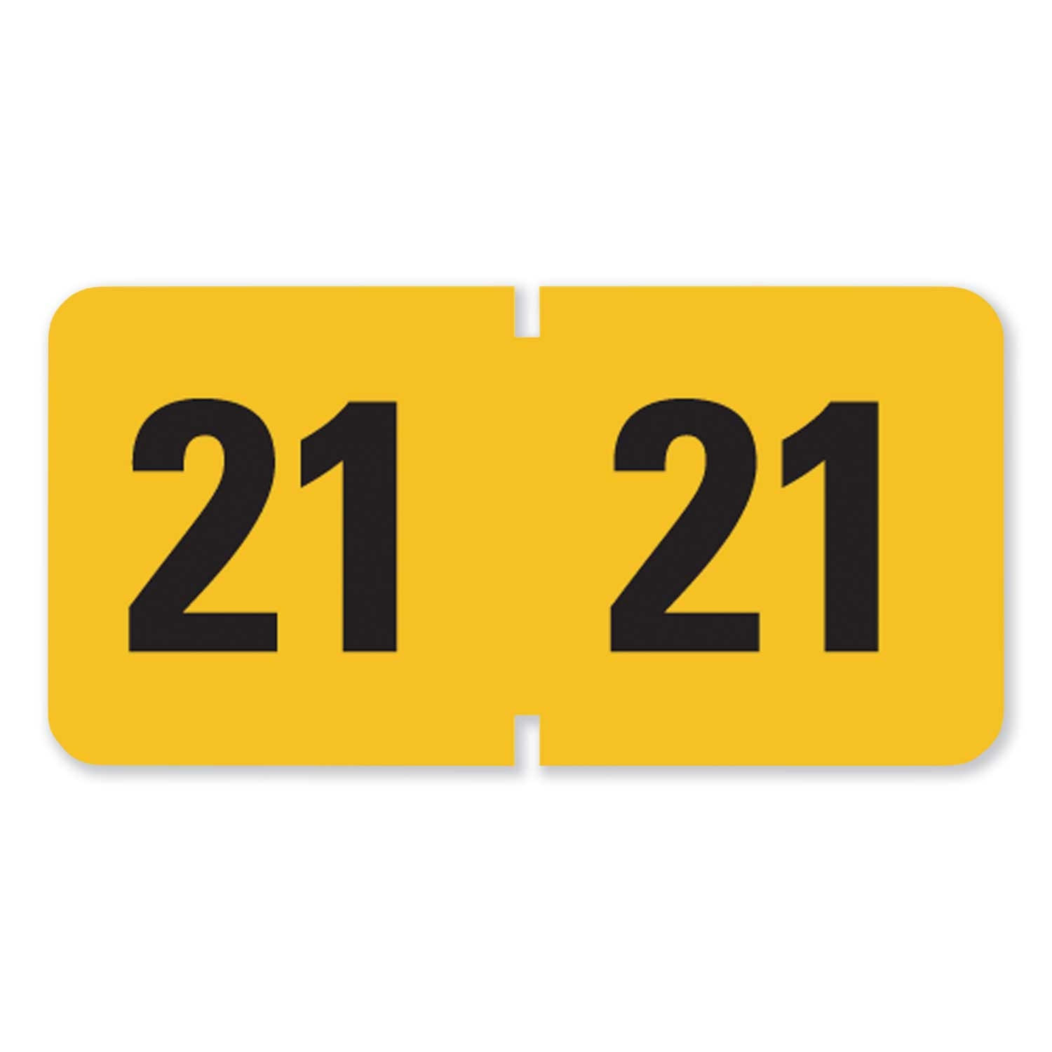 Smead Yellow Black Year 2021 End Tab Folder Label, 1.5 x 0.75 inch - 500 count per roll -- 1 roll