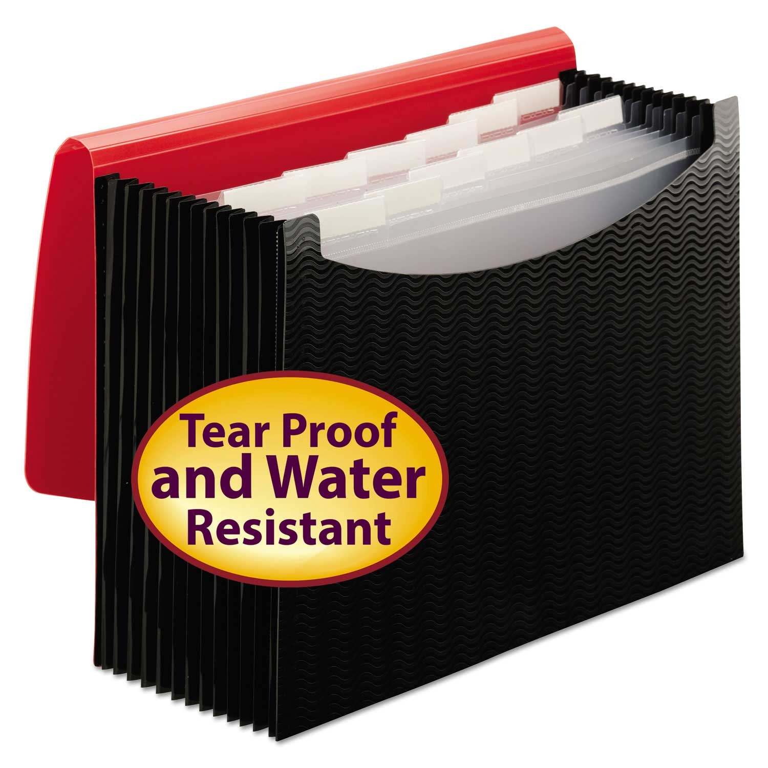Smead Black Red Letter Size 12 Sections Poly Expanding File