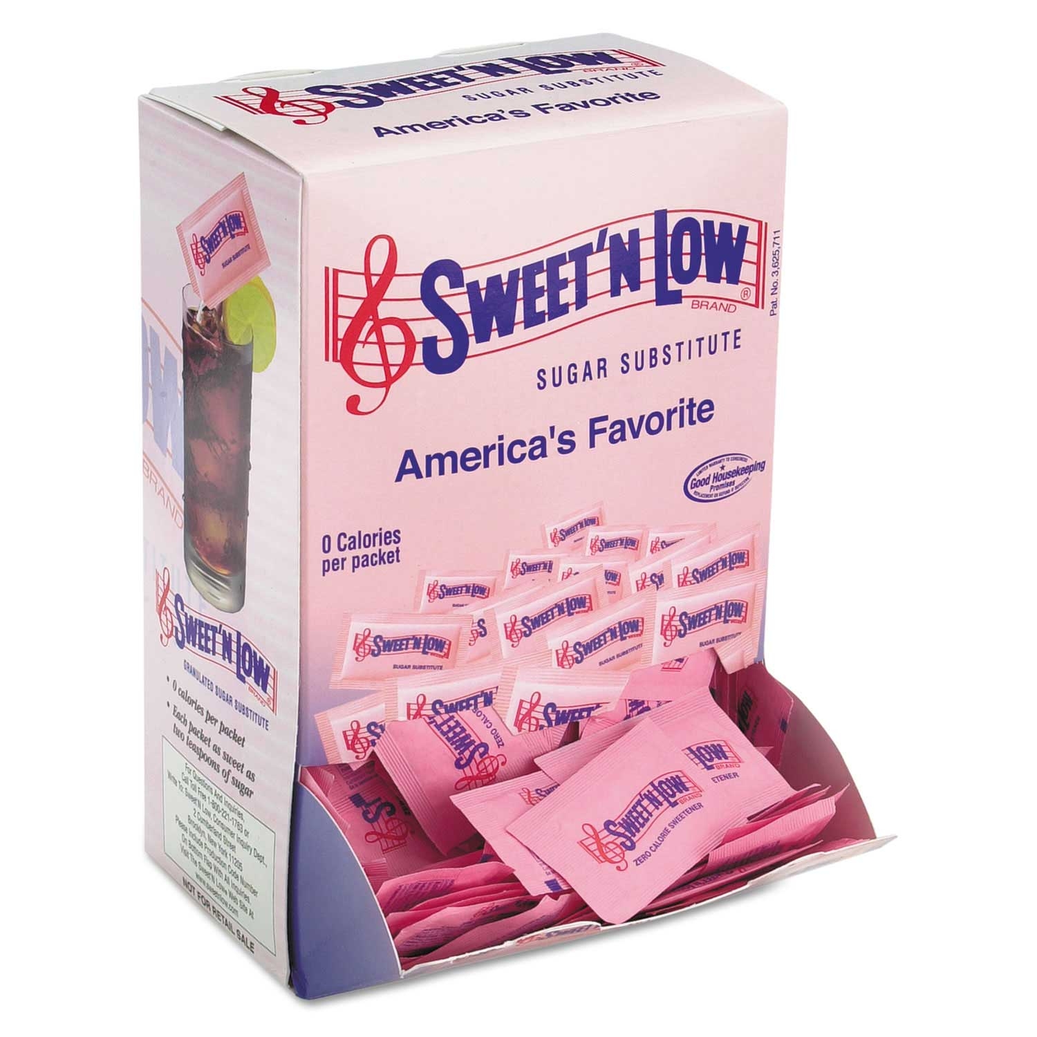 Sweet N Low Zero Calorie Sweetener, 1 Gram Packet - 400 count per box -- 4 boxes per case