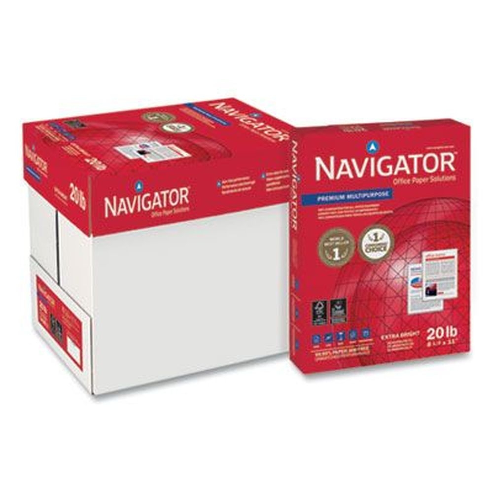 Navigator Premium White 97 Bright Multipurpose Copy Paper, 20 Pound Bond Weight, 500 Sheets per Ream -- 5 reams per case