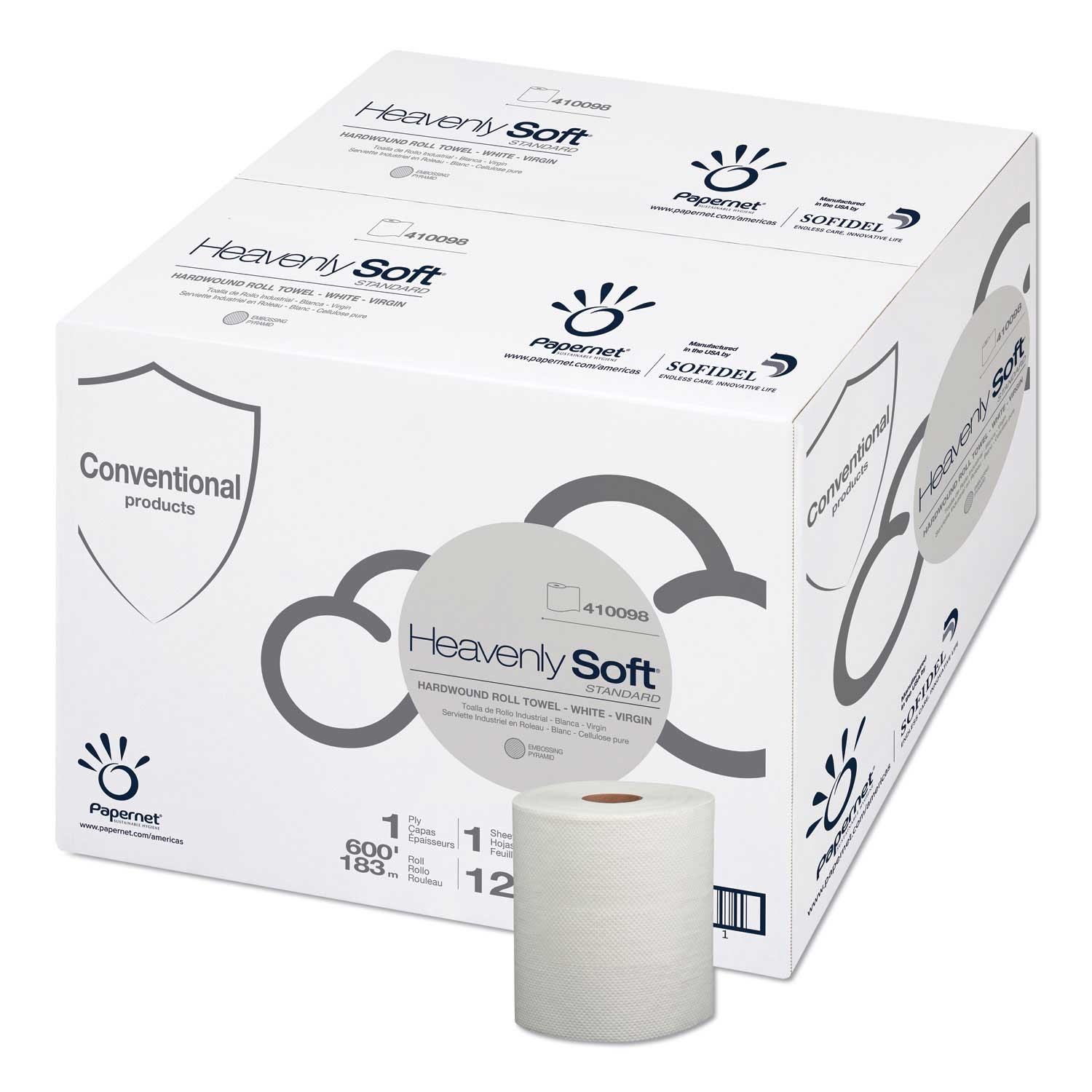 Papernet White Heavenly Soft Paper Towel, 7.8 inch x 600 Feet -- 12 rolls per case