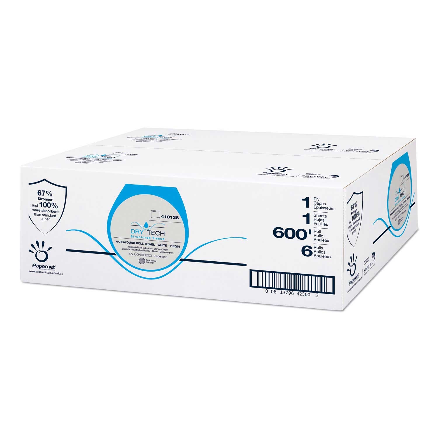 Papernet White Dry Tech Paper Towel, 7.5 inch x 600 Feet -- 6 per case