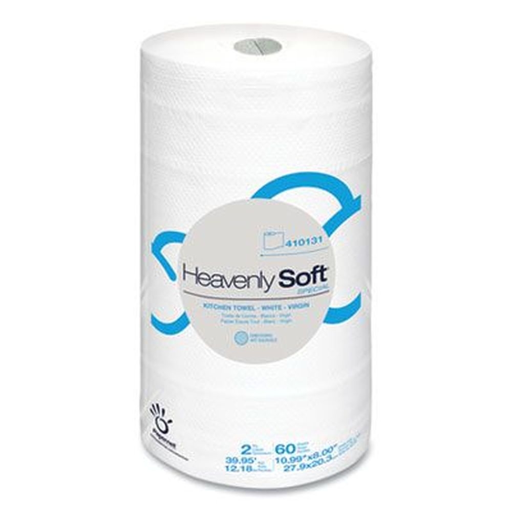 Papernet White 2-Ply Heavenly Soft Kitchen Paper Towel, 8 x 11 inch - 60 per roll -- 30 rolls per case