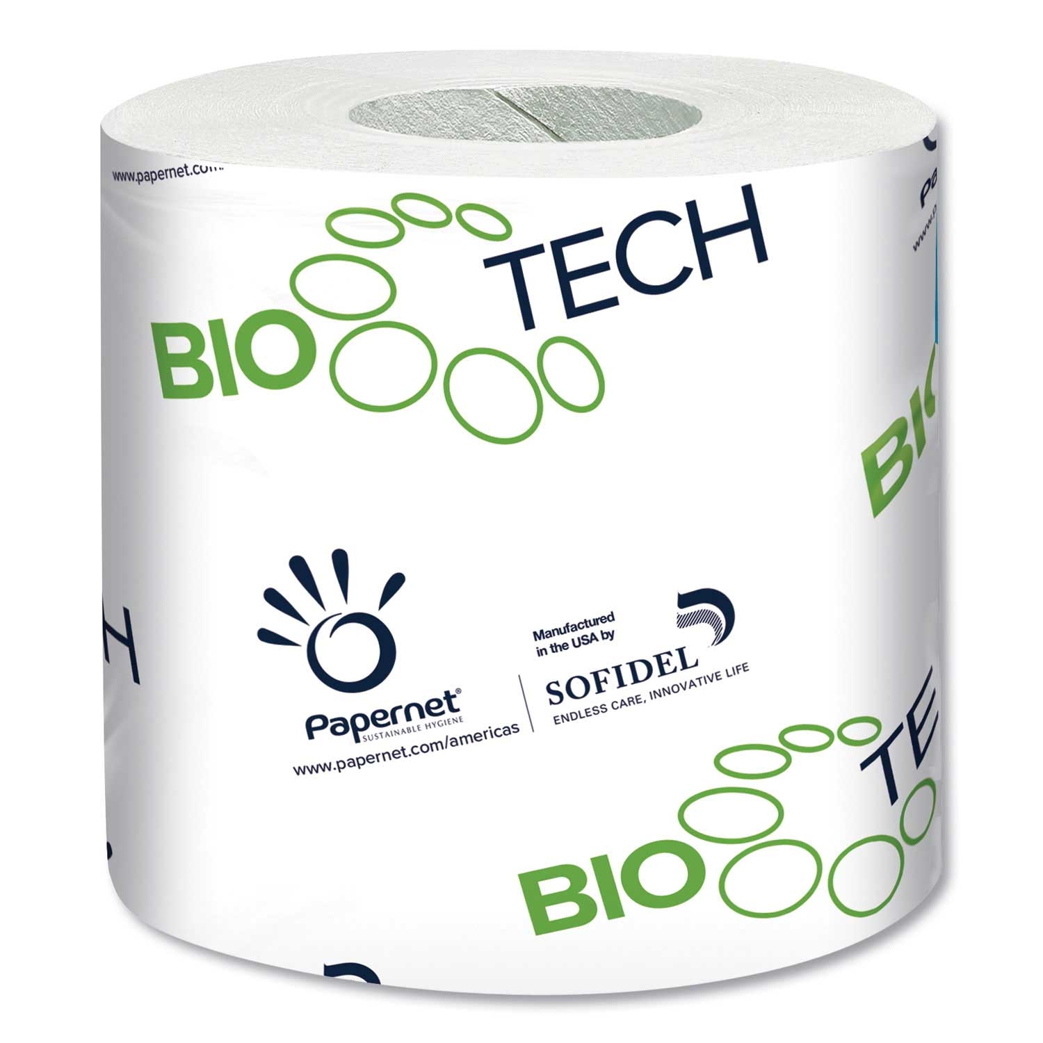 Papernet BioTech 2 Ply White Septic Safe Toilet Tissue - 500 sheets per roll -- 96 rolls per case