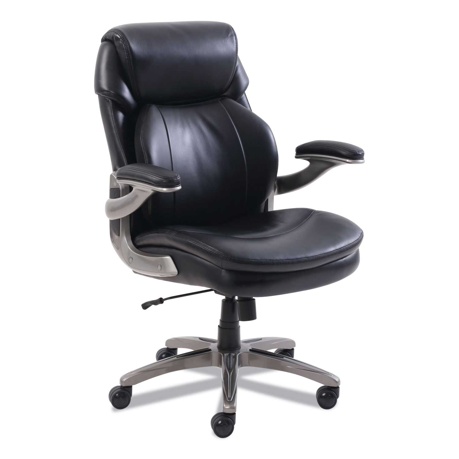 SertaPedic Black Seat and Back Cosset Mid-Back Executive Chair with Slate Base, Supports up to 275 Pound