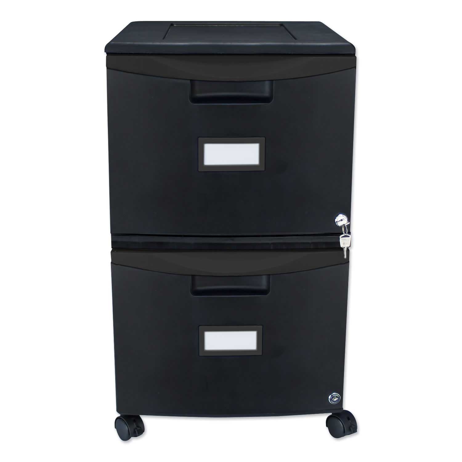 Storex Black Two Drawer Mobile Filing Cabinet, 14.75 x 18.25 x 26 inch
