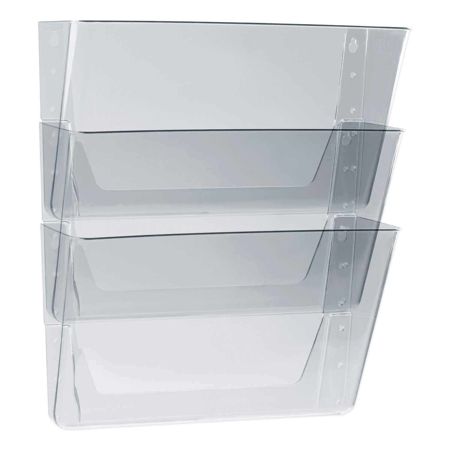 Storex Clear Letter Three Pocket Wall File, 13 x 14 inch -- 1 pack