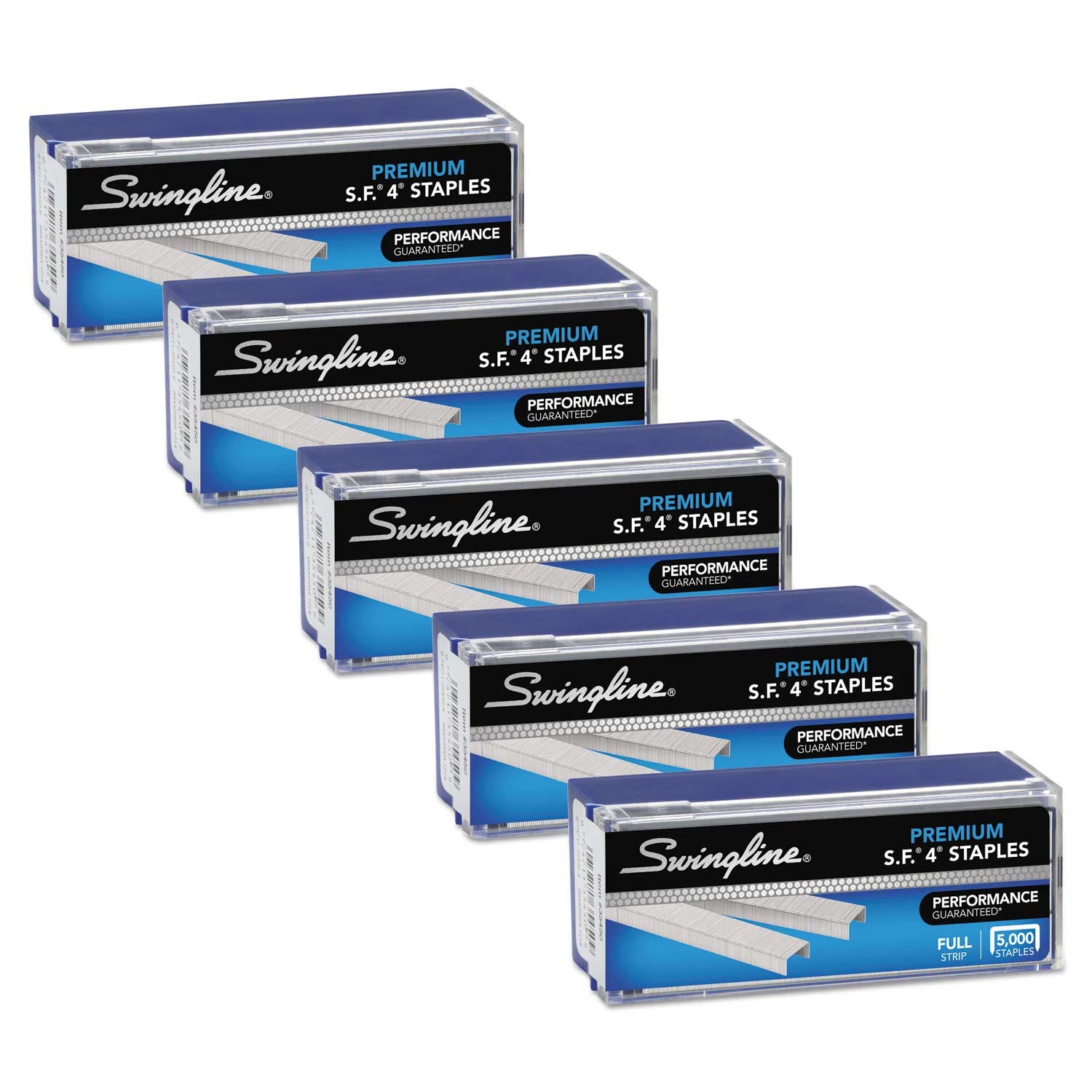 Swingline Crown Silver SF4 Premium Staples - 5000 staples per pack -- 5 packs per case