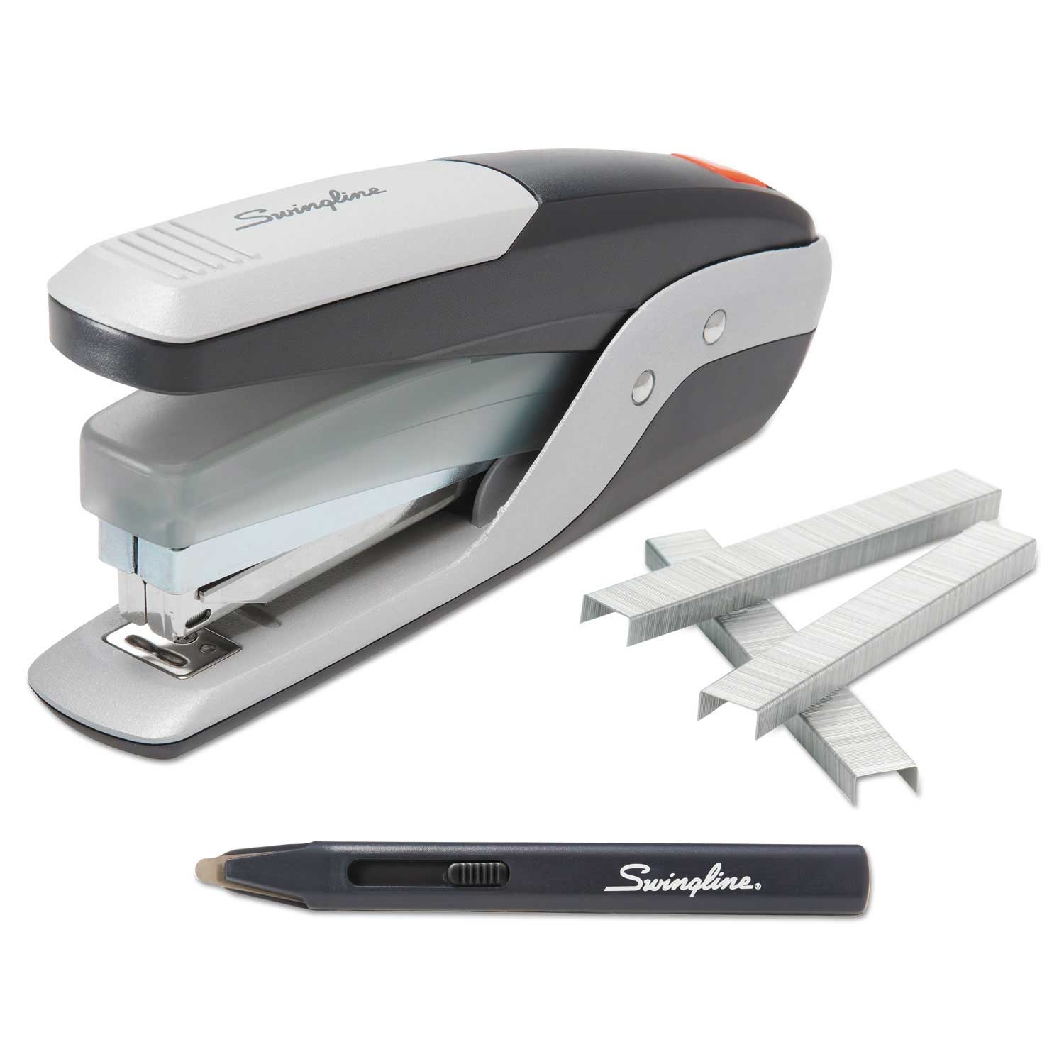 Swingline Black/Silver Metal Full Strip Quick Touch Stapler - Value Pack
