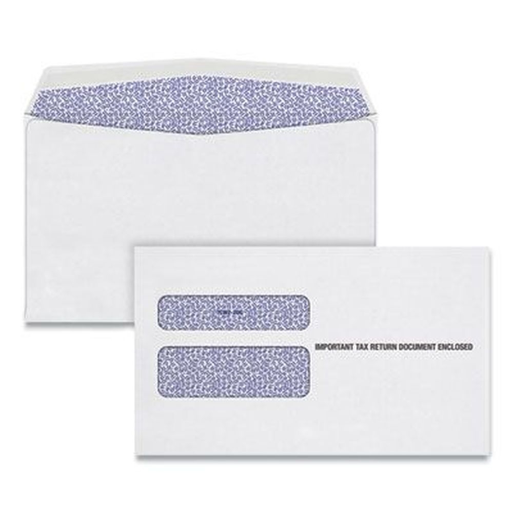 TOPS White Gummed Closure Commercial Flap W 2 Laser Double Window Envelope, 5.63 x 9 inch -- 24 per pack