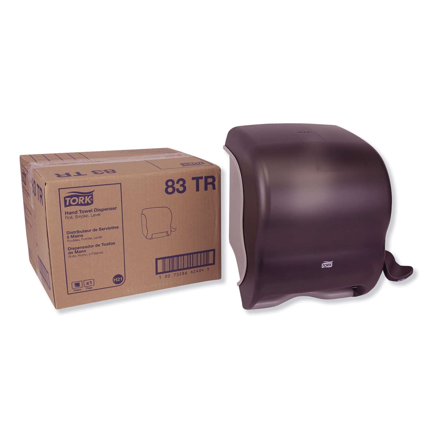 Tork Smoke Compact Hand Towel Roll Dispenser, 12.49 x 8.6 x 12.82 inch