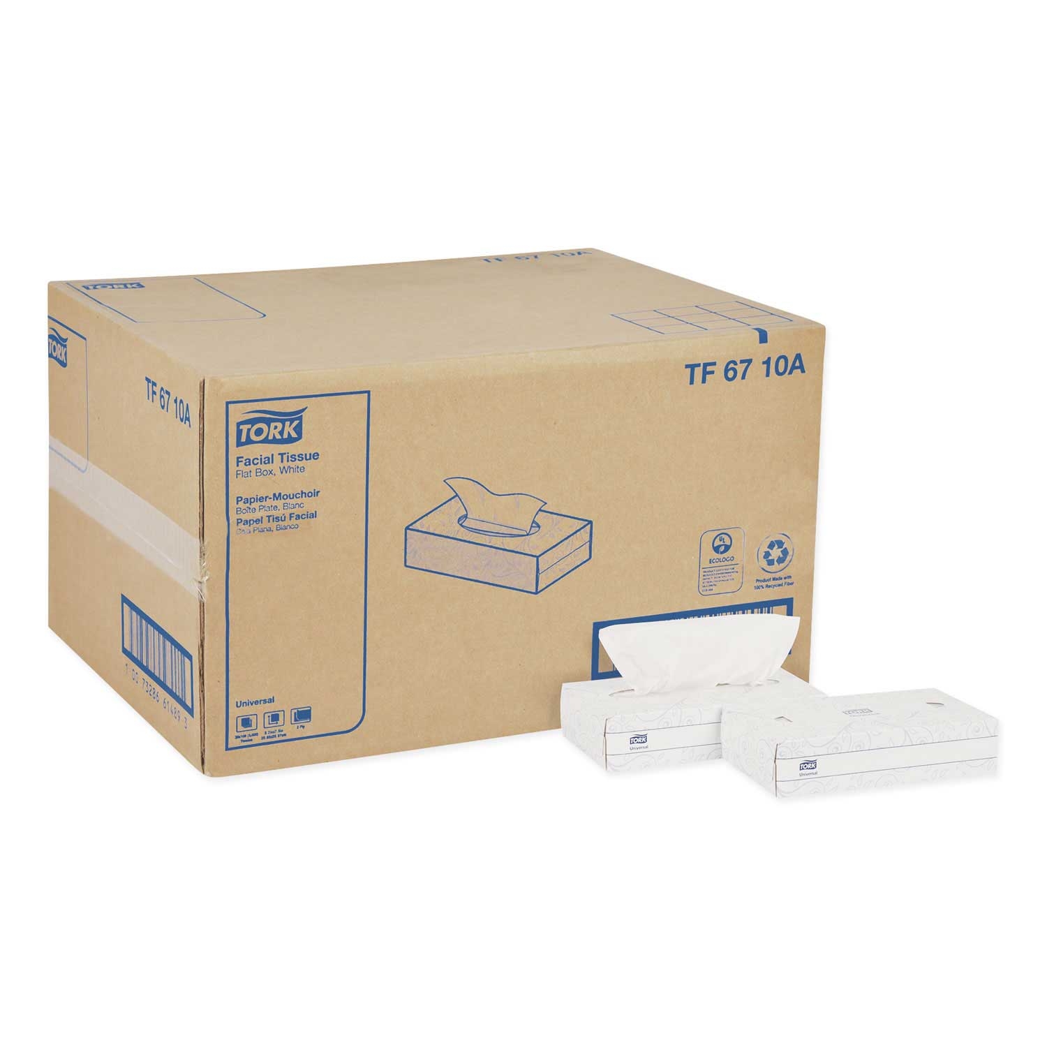 Tork 2 Ply White Universal Facial Tissue, 16 x 3 x 11.5 inch - 100 sheets per box -- 30 boxes per case