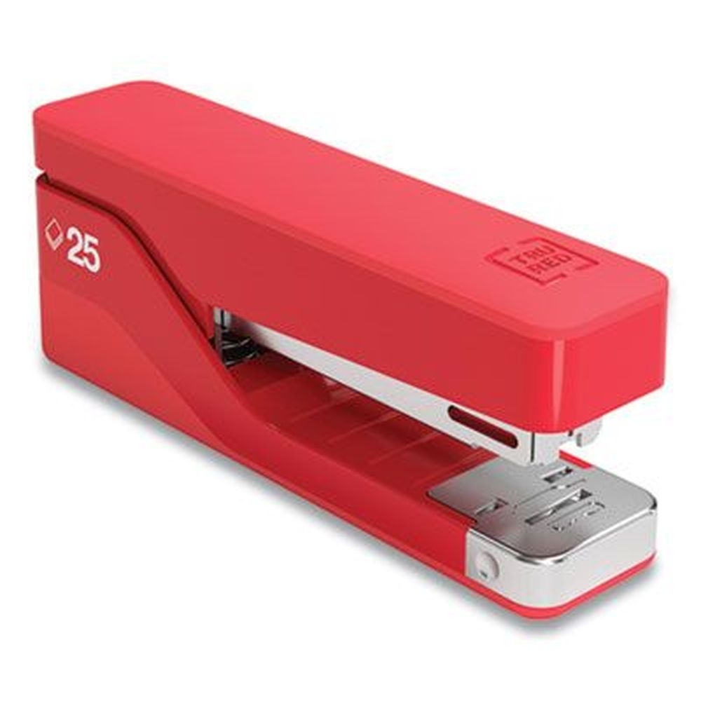 Tru Red Desktop Red Aluminum Stapler, 25 Sheet Capacity