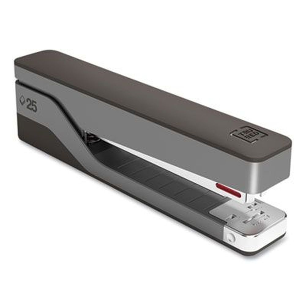 Tru Red Gray/Black Desktop Aluminum Full Strip Stapler, 25-Sheet Capacity